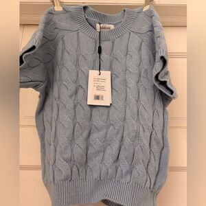 Naadam Cable Open Back Short Sleeve Crew